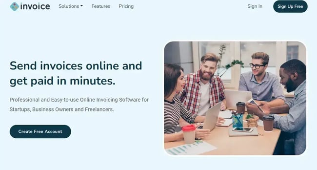 invoicing software for small business image showing invoiceapp website